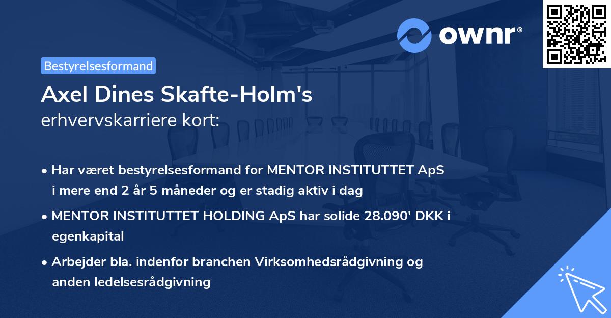 Axel Dines Skafte-Holm's erhvervskarriere kort