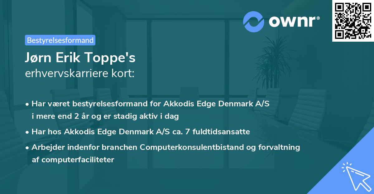 Jørn Erik Toppe's erhvervskarriere kort