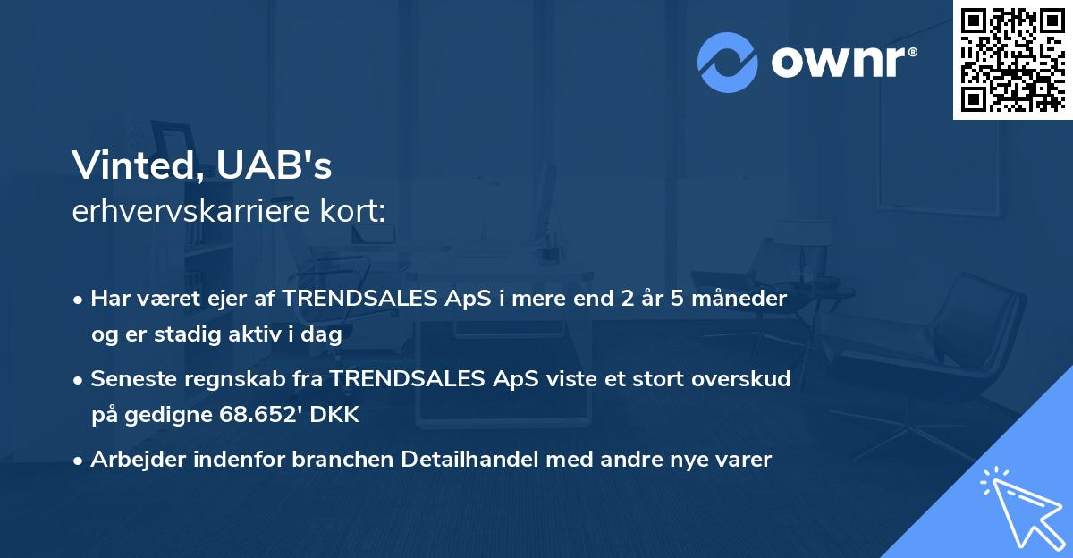 Vinted, UAB's erhvervskarriere kort