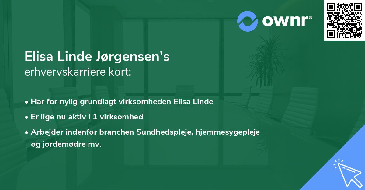 Elisa Linde Jørgensen's erhvervskarriere kort