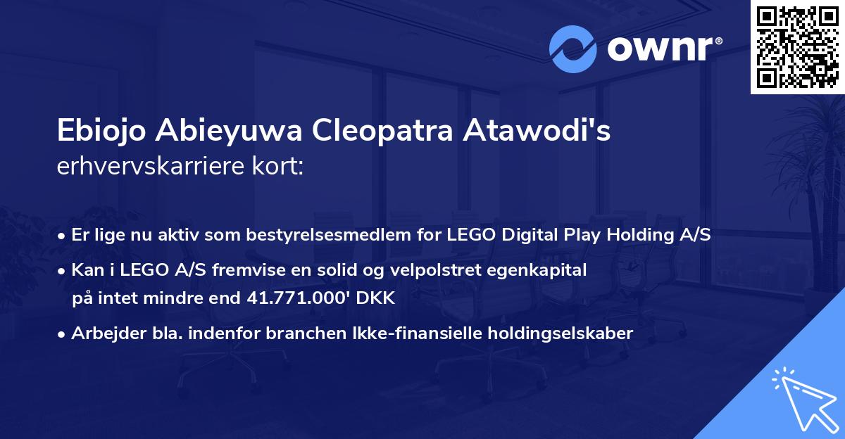 Ebiojo Abieyuwa Cleopatra Atawodi's erhvervskarriere kort