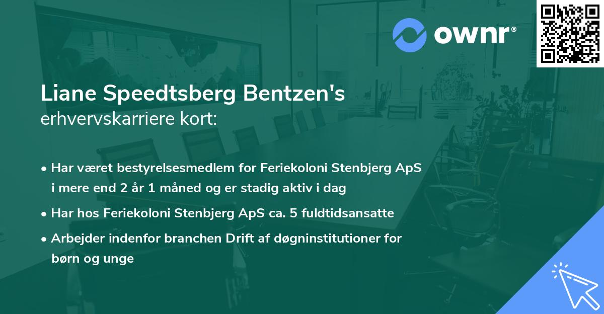 Liane Speedtsberg Bentzen's erhvervskarriere kort