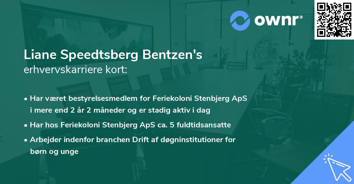 Liane Speedtsberg Bentzen's erhvervskarriere kort
