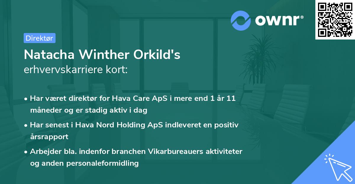 Natacha Winther Orkild's erhvervskarriere kort