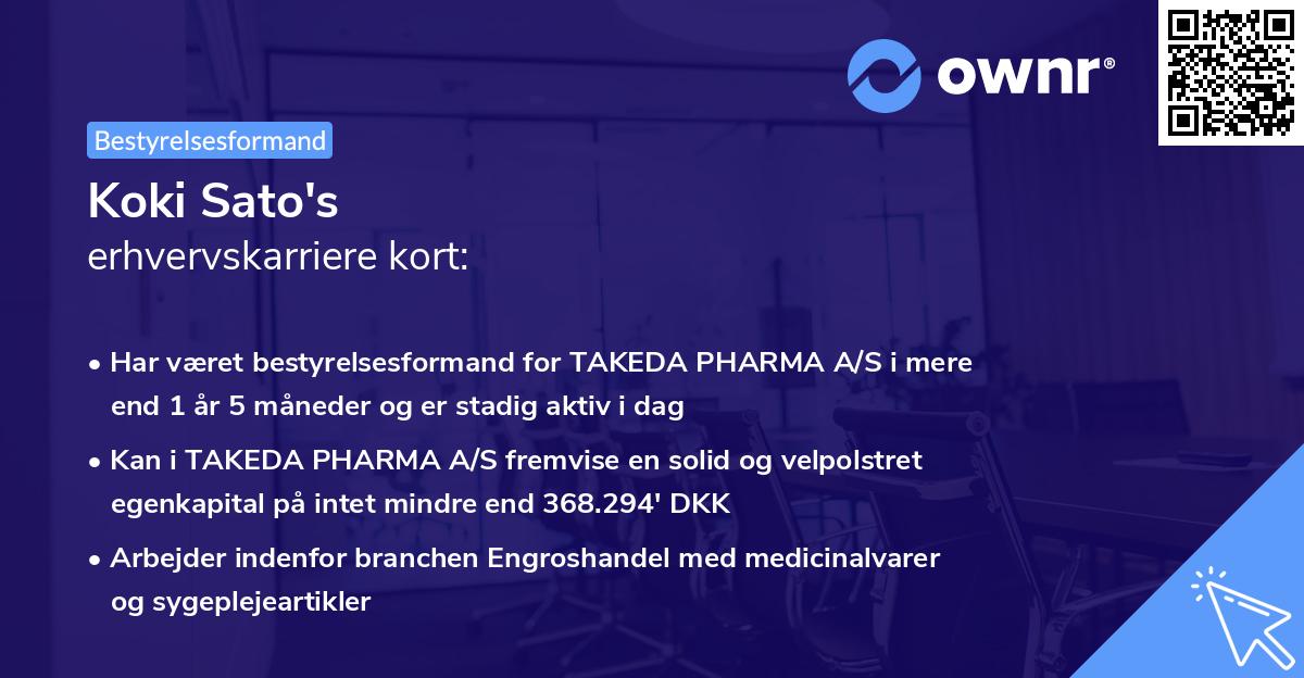 Koki Sato's erhvervskarriere kort