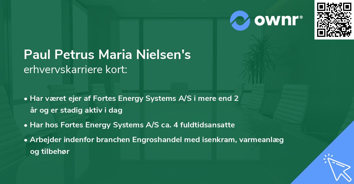 Paul Petrus Maria Nielsen's erhvervskarriere kort