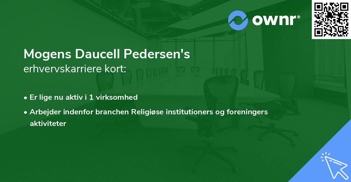 Mogens Daucell Pedersen's erhvervskarriere kort