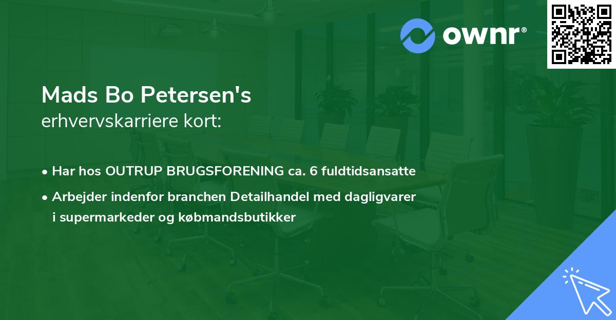 Mads Bo Petersen's erhvervskarriere kort