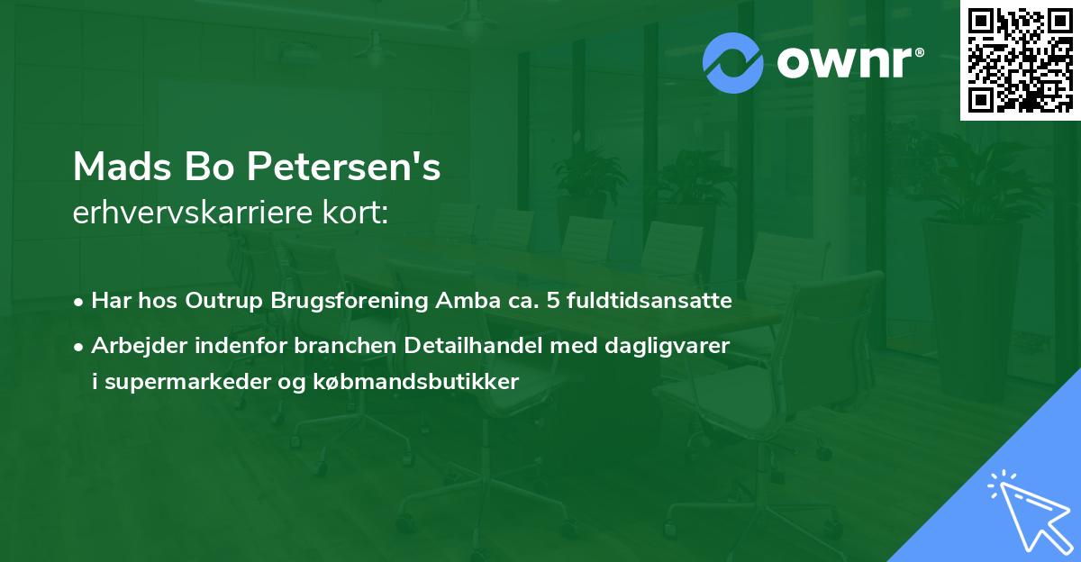 Mads Bo Petersen's erhvervskarriere kort