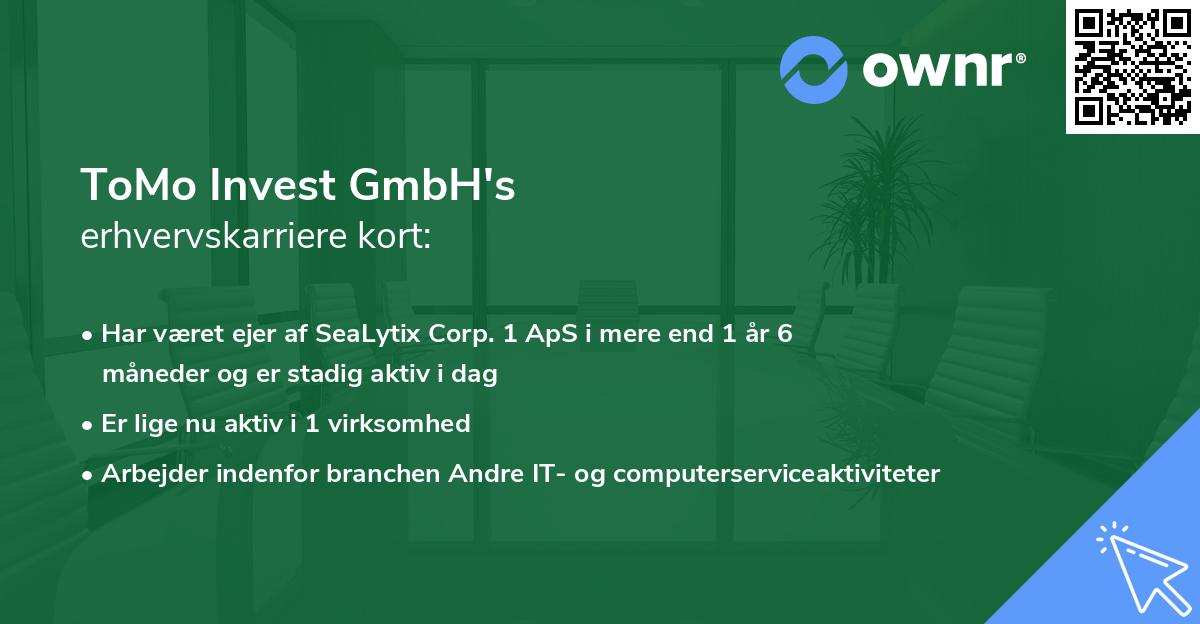 ToMo Invest GmbH's erhvervskarriere kort