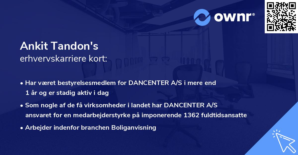 Ankit Tandon's erhvervskarriere kort