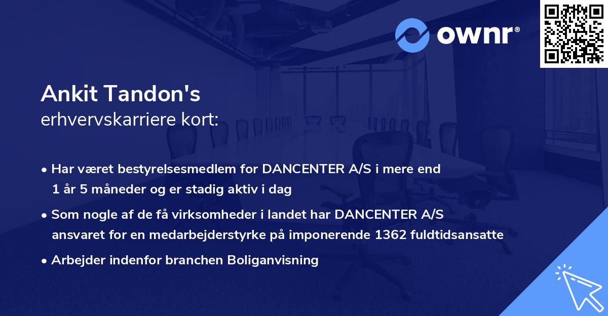 Ankit Tandon's erhvervskarriere kort