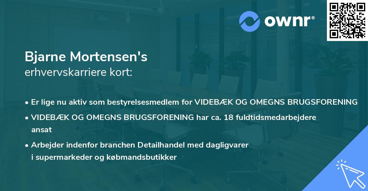 Bjarne Mortensen's erhvervskarriere kort