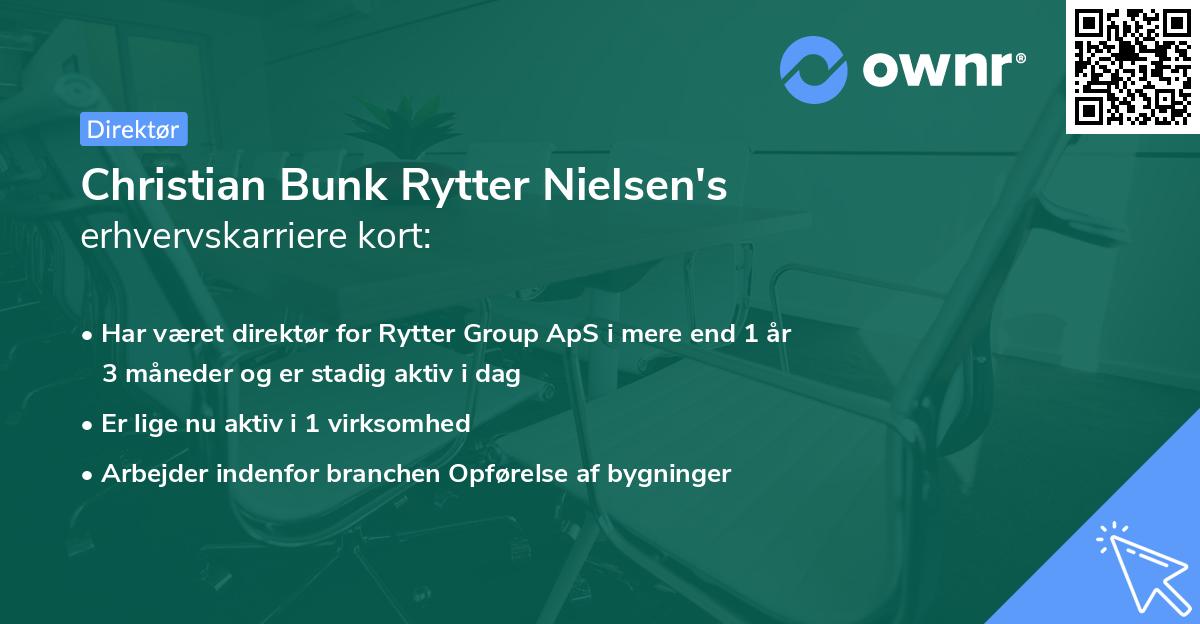 Christian Bunk Rytter Nielsen's erhvervskarriere kort