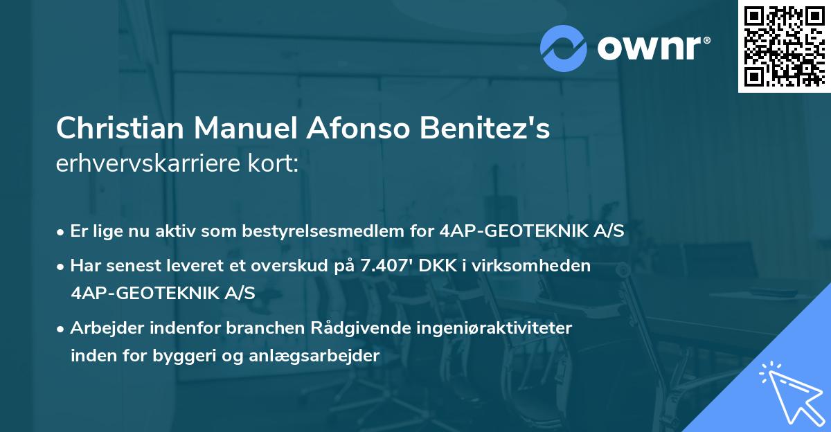 Christian Manuel Afonso Benitez's erhvervskarriere kort