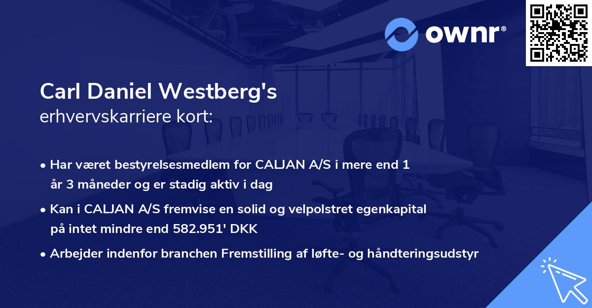 Carl Daniel Westberg's erhvervskarriere kort