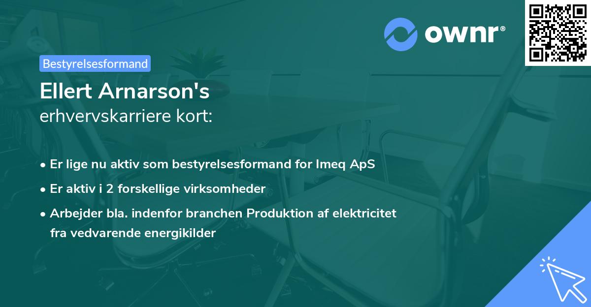 Ellert Arnarson's erhvervskarriere kort