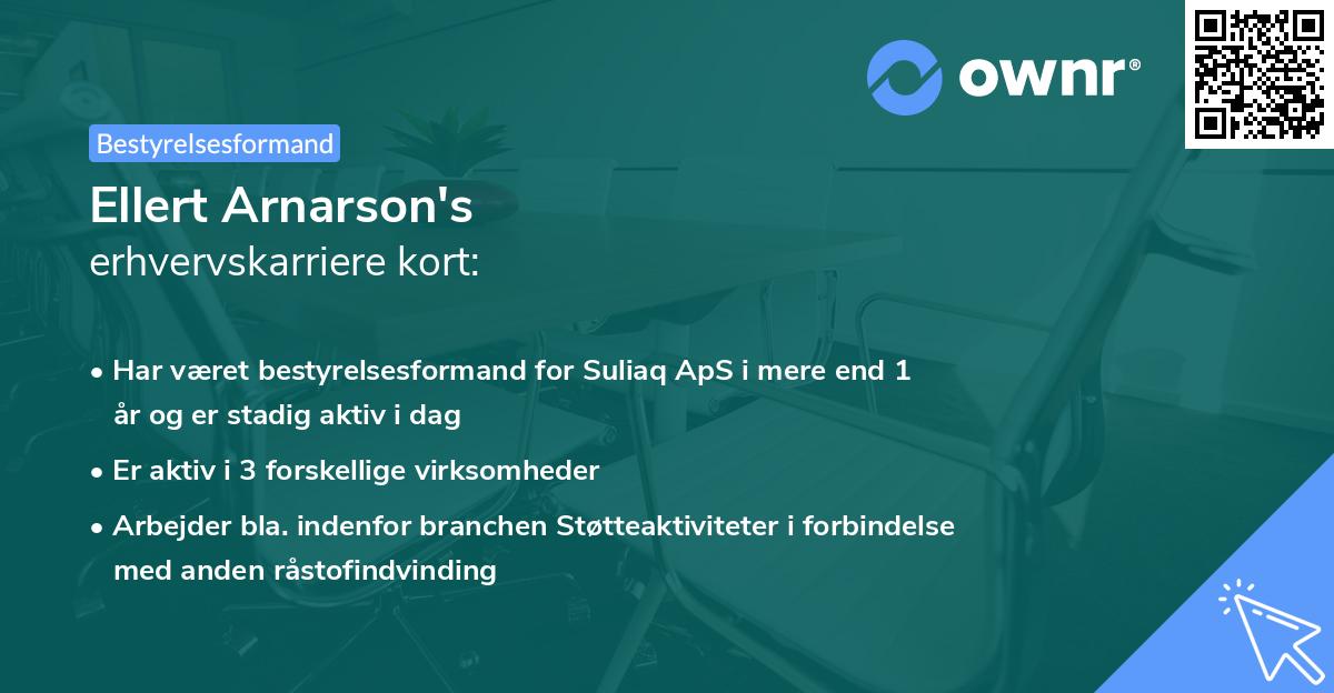 Ellert Arnarson's erhvervskarriere kort
