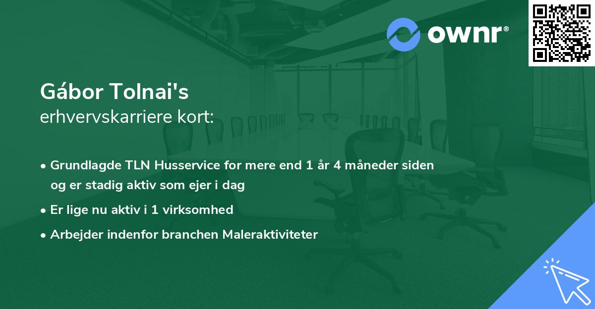 Gábor Tolnai's erhvervskarriere kort