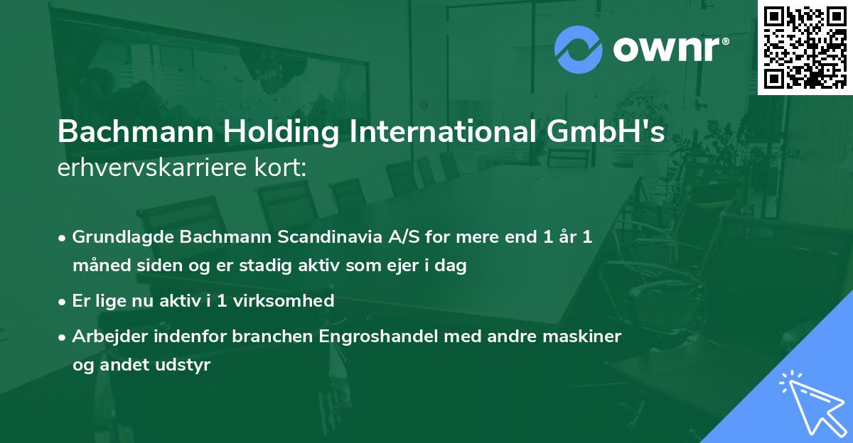 Bachmann Holding International GmbH's erhvervskarriere kort
