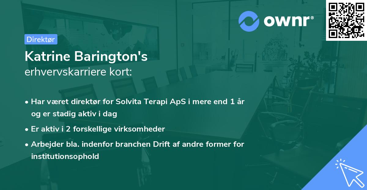 Katrine Barington's erhvervskarriere kort