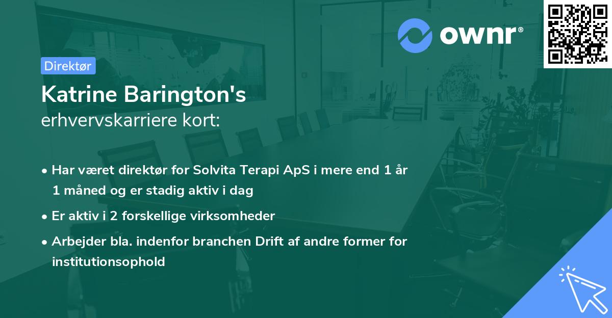 Katrine Barington's erhvervskarriere kort