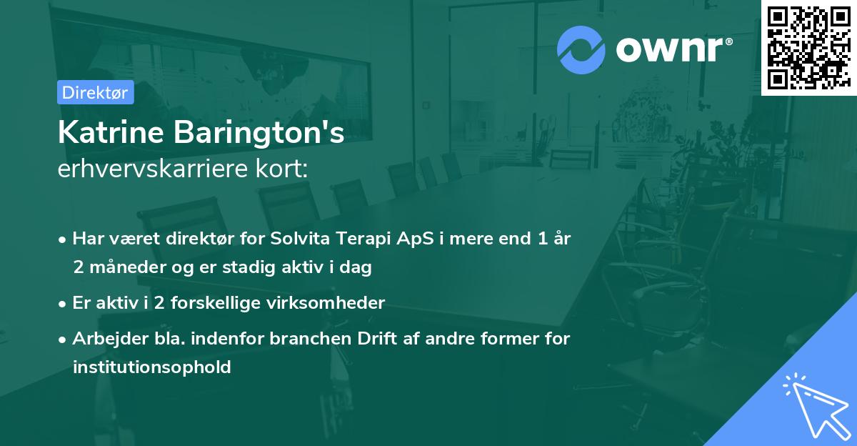 Katrine Barington's erhvervskarriere kort