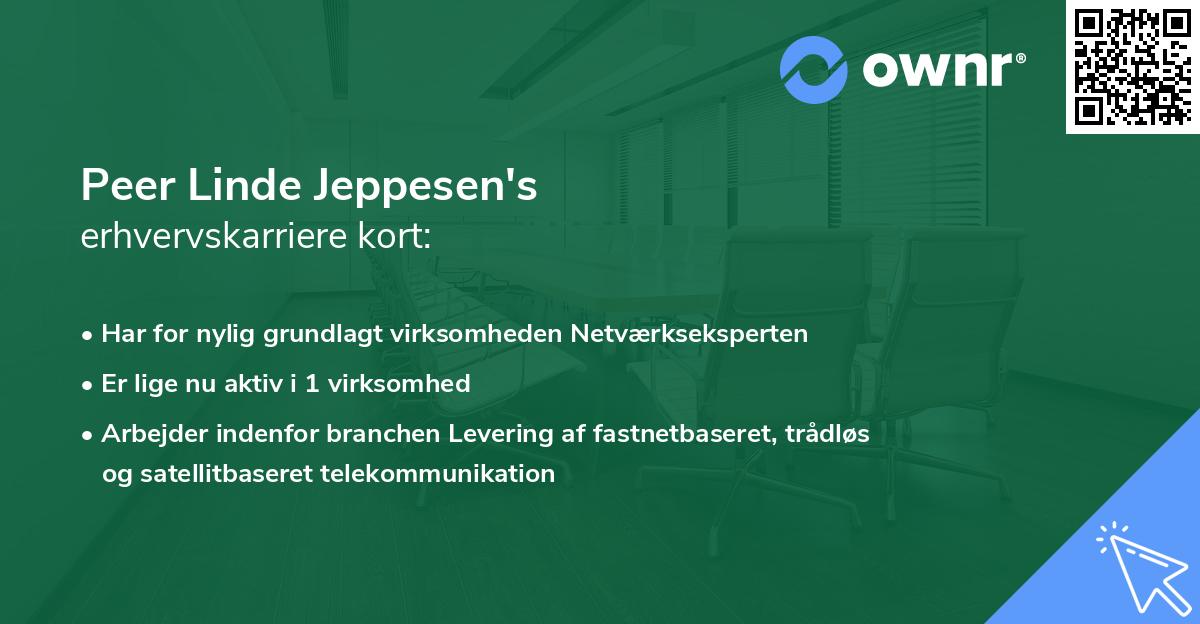 Peer Linde Jeppesen's erhvervskarriere kort