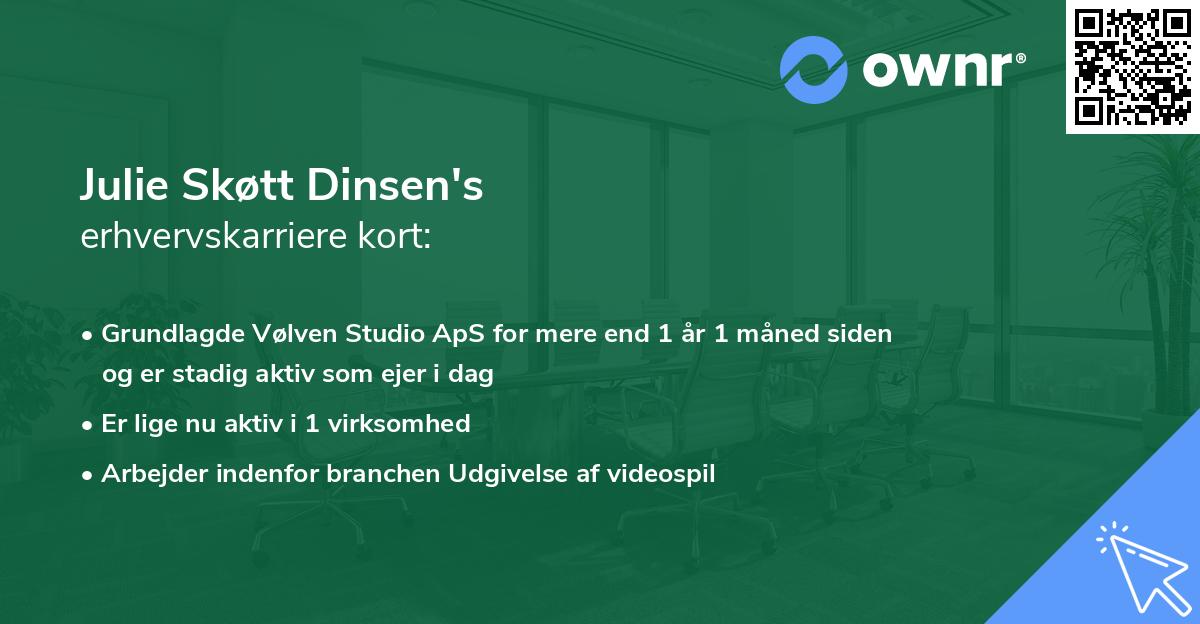 Julie Skøtt Dinsen's erhvervskarriere kort