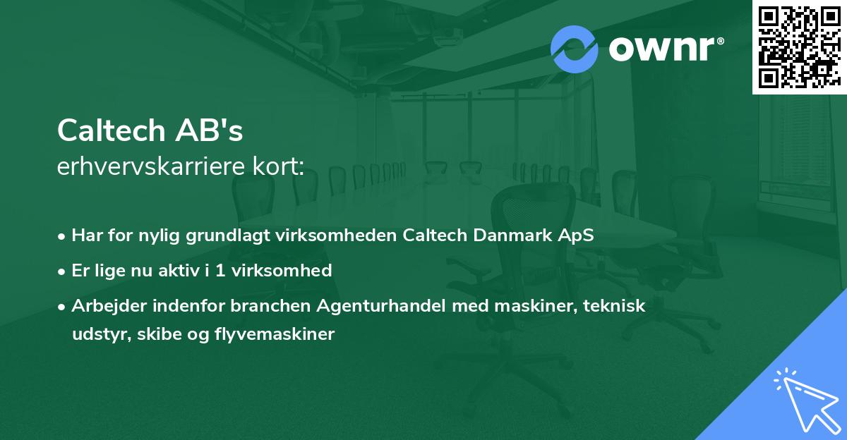 Caltech AB's erhvervskarriere kort