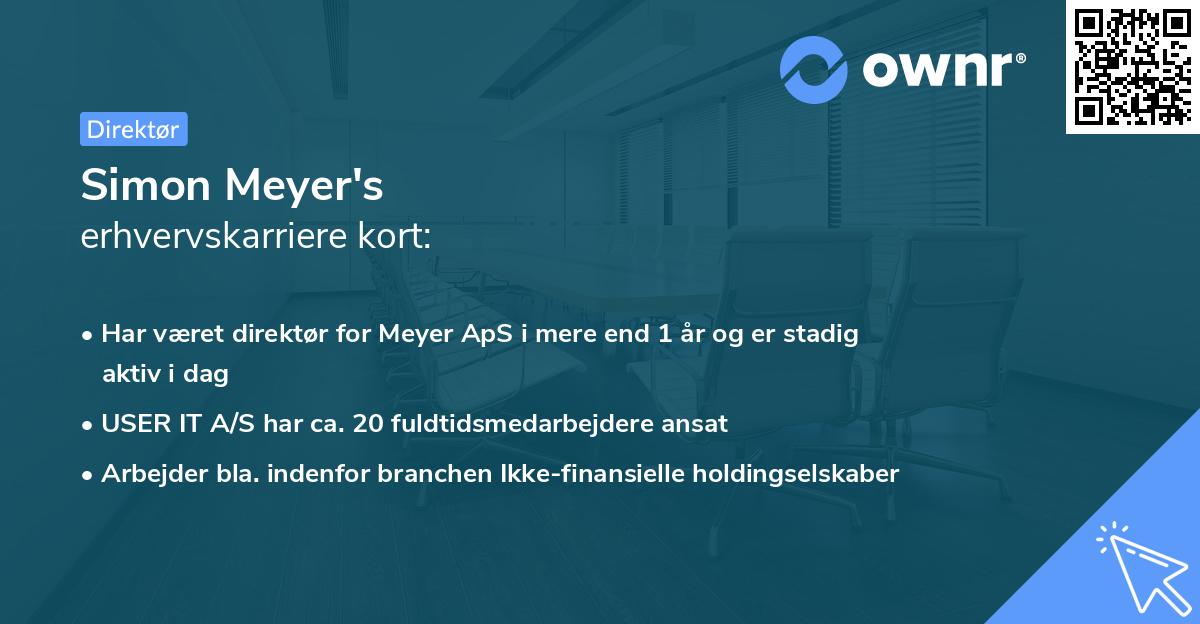 Simon Meyer's erhvervskarriere kort