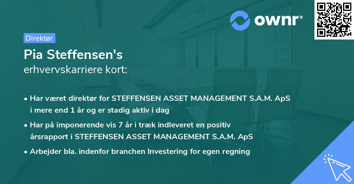 Pia Steffensen's erhvervskarriere kort
