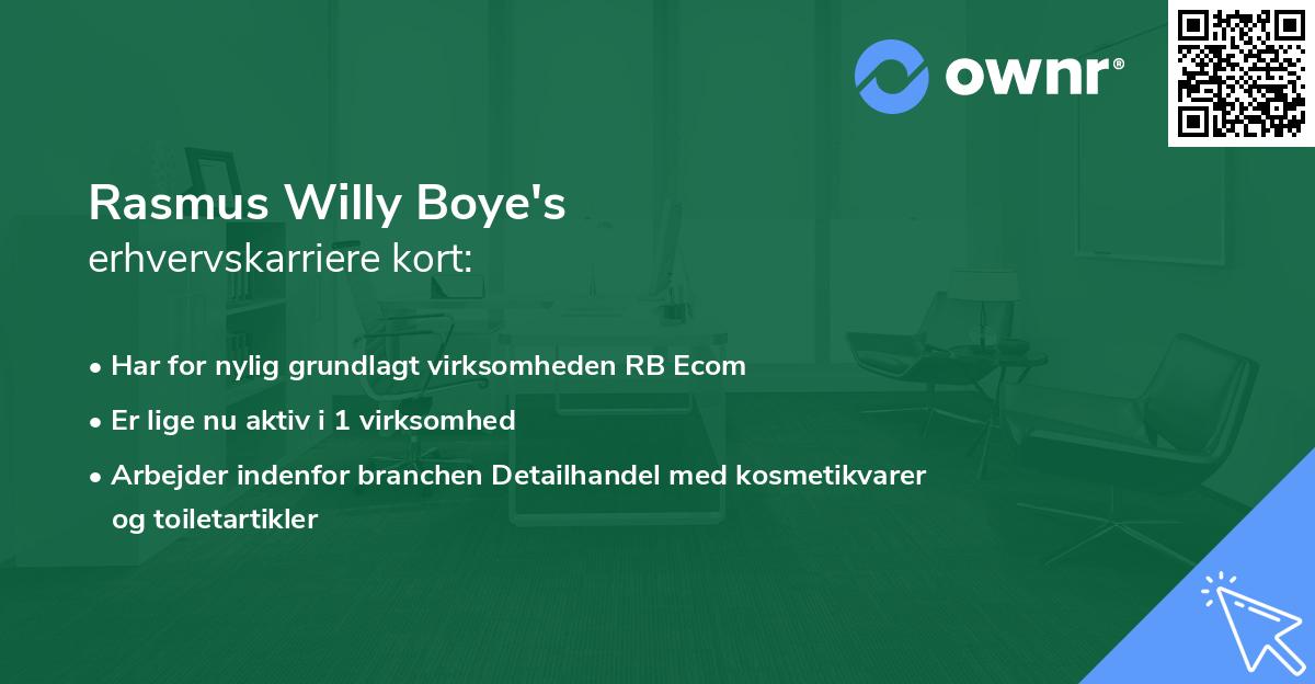 Rasmus Willy Boye's erhvervskarriere kort
