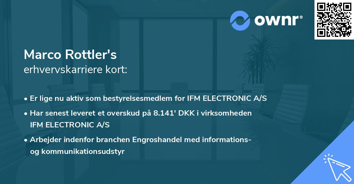 Marco Rottler's erhvervskarriere kort