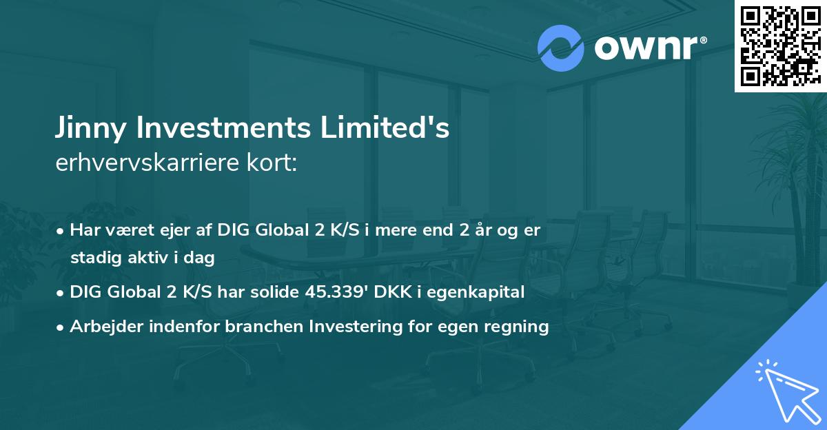 Jinny Investments Limited's erhvervskarriere kort