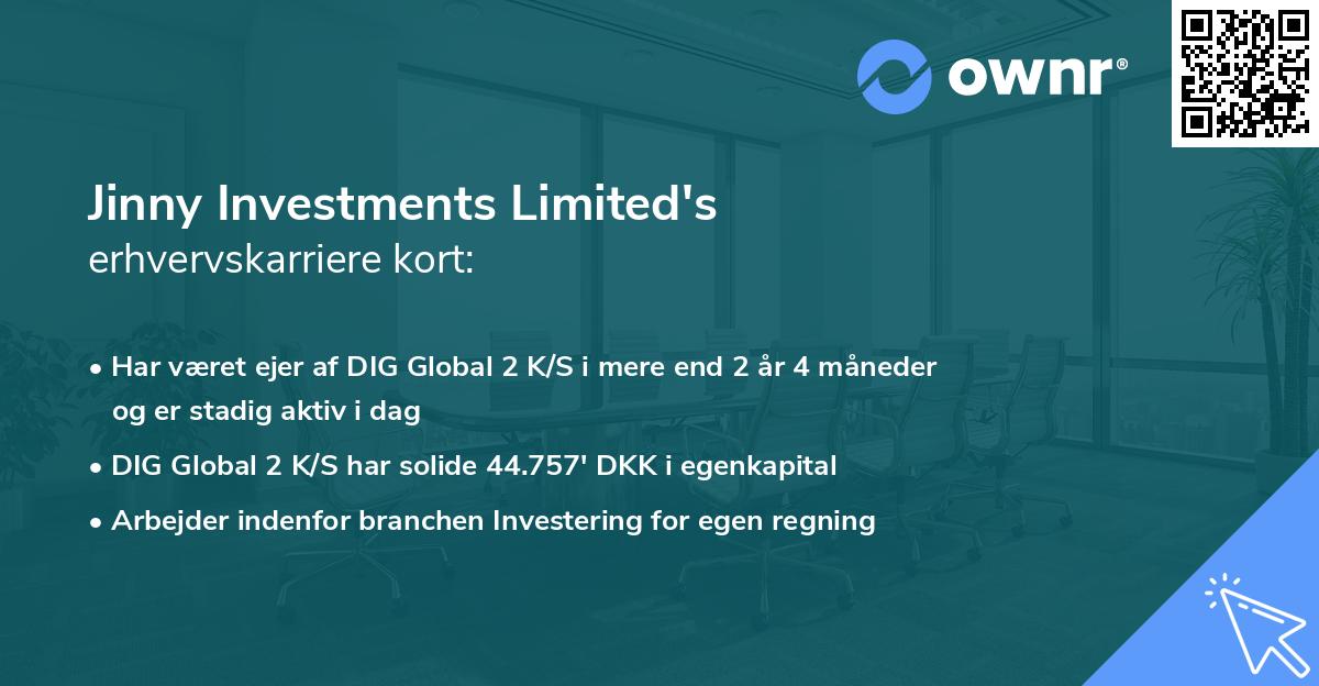 Jinny Investments Limited's erhvervskarriere kort
