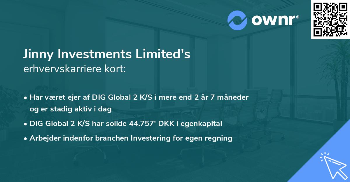 Jinny Investments Limited's erhvervskarriere kort