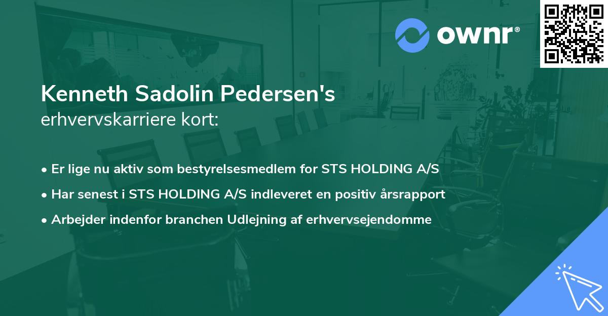 Kenneth Sadolin Pedersen's erhvervskarriere kort