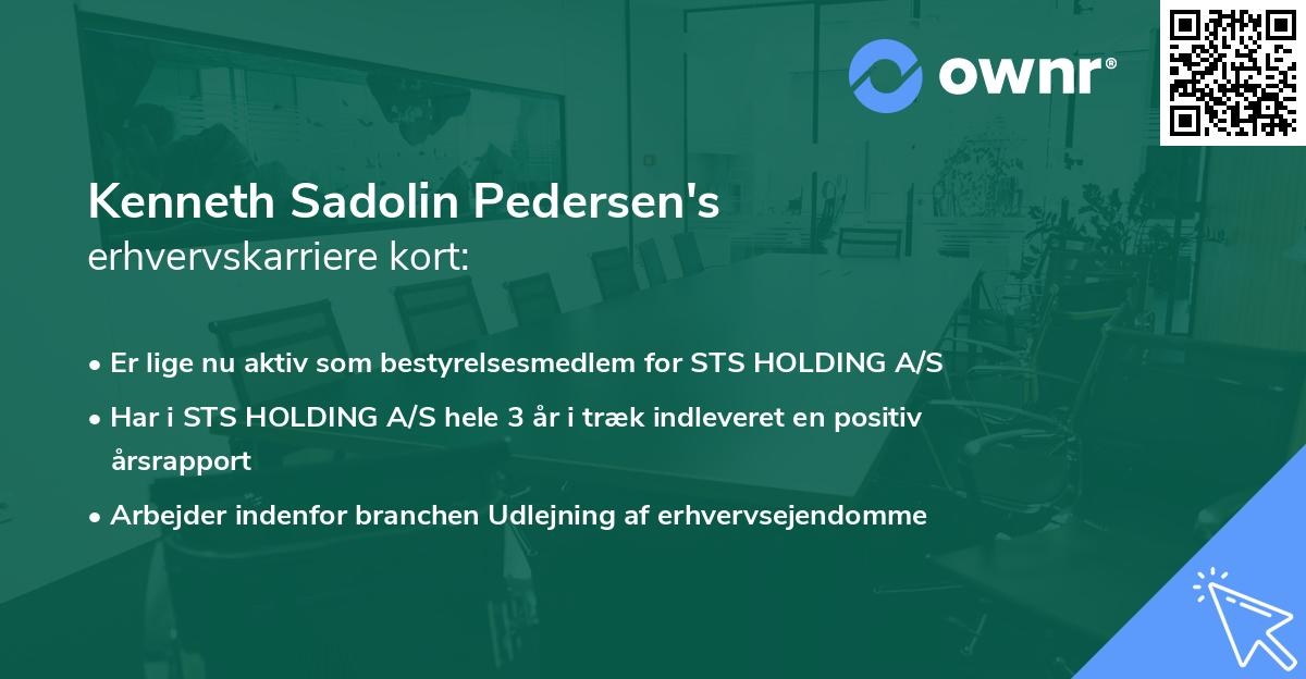 Kenneth Sadolin Pedersen's erhvervskarriere kort