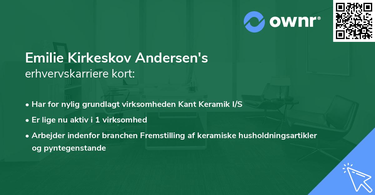 Emilie Kirkeskov Andersen's erhvervskarriere kort