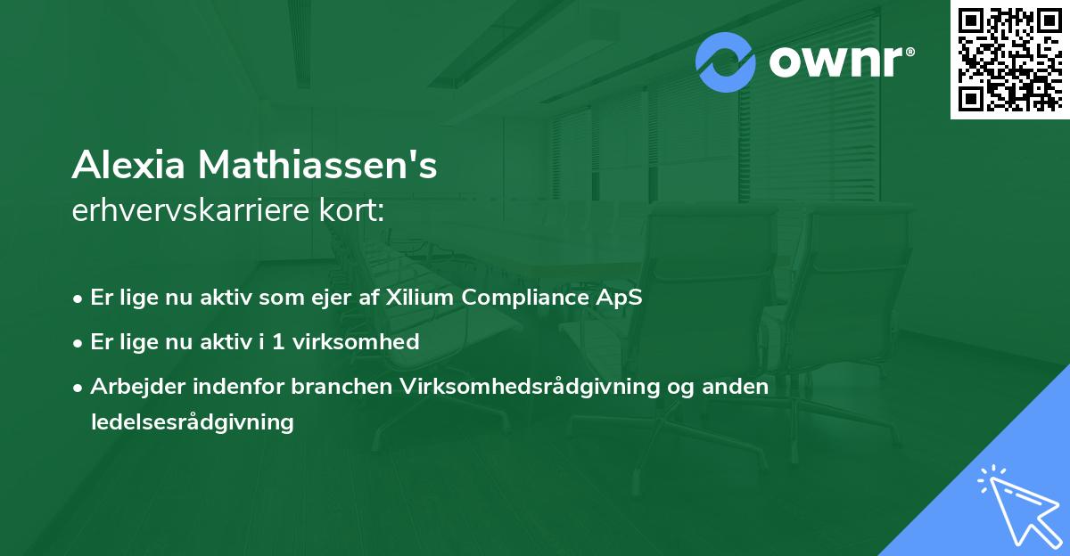 Alexia Mathiassen's erhvervskarriere kort