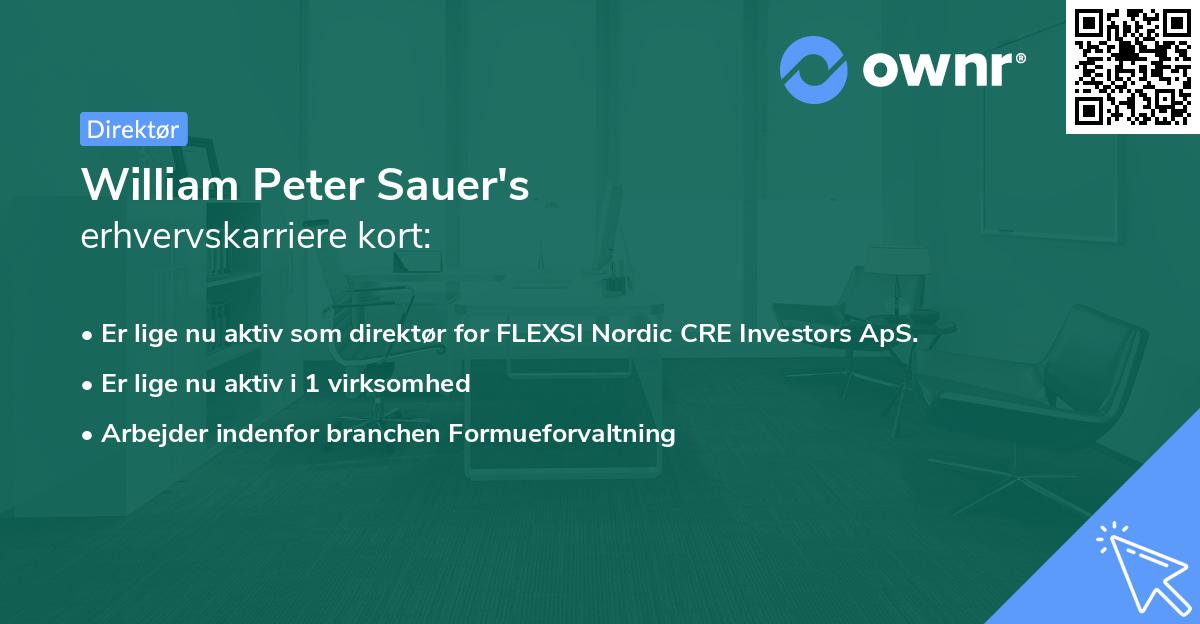 William Peter Sauer's erhvervskarriere kort