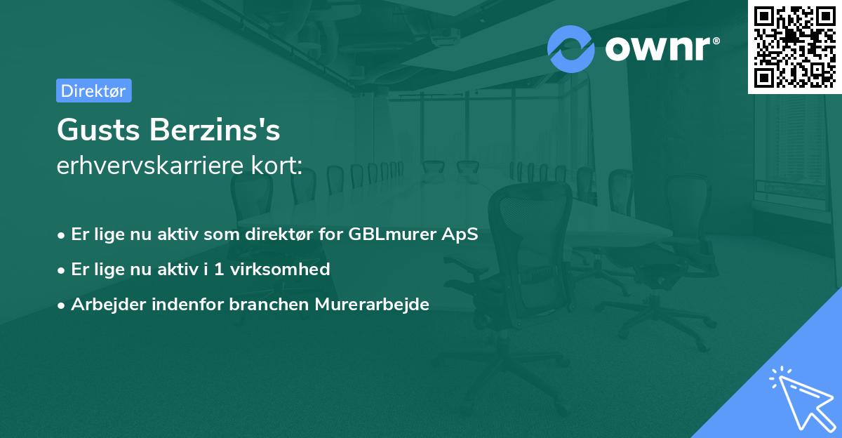 Gusts Berzins's erhvervskarriere kort