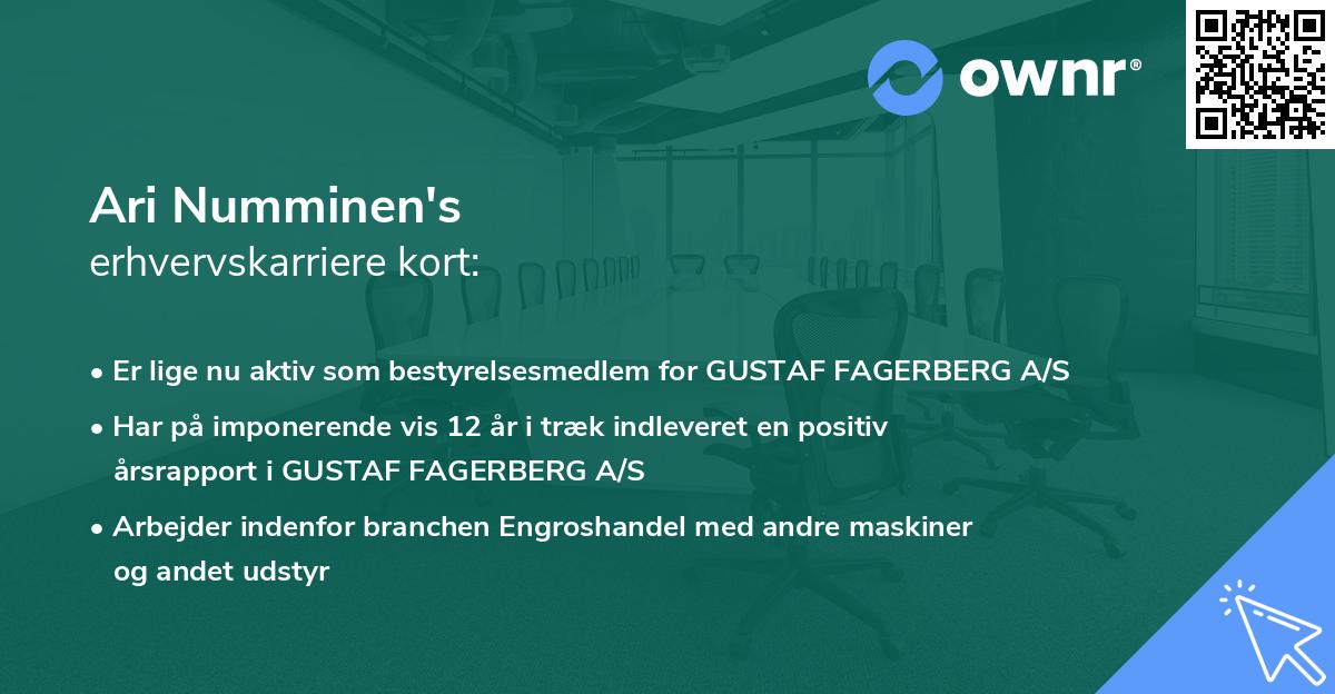 Ari Numminen's erhvervskarriere kort