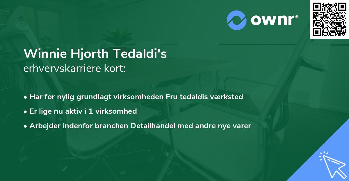 Winnie Hjorth Tedaldi's erhvervskarriere kort