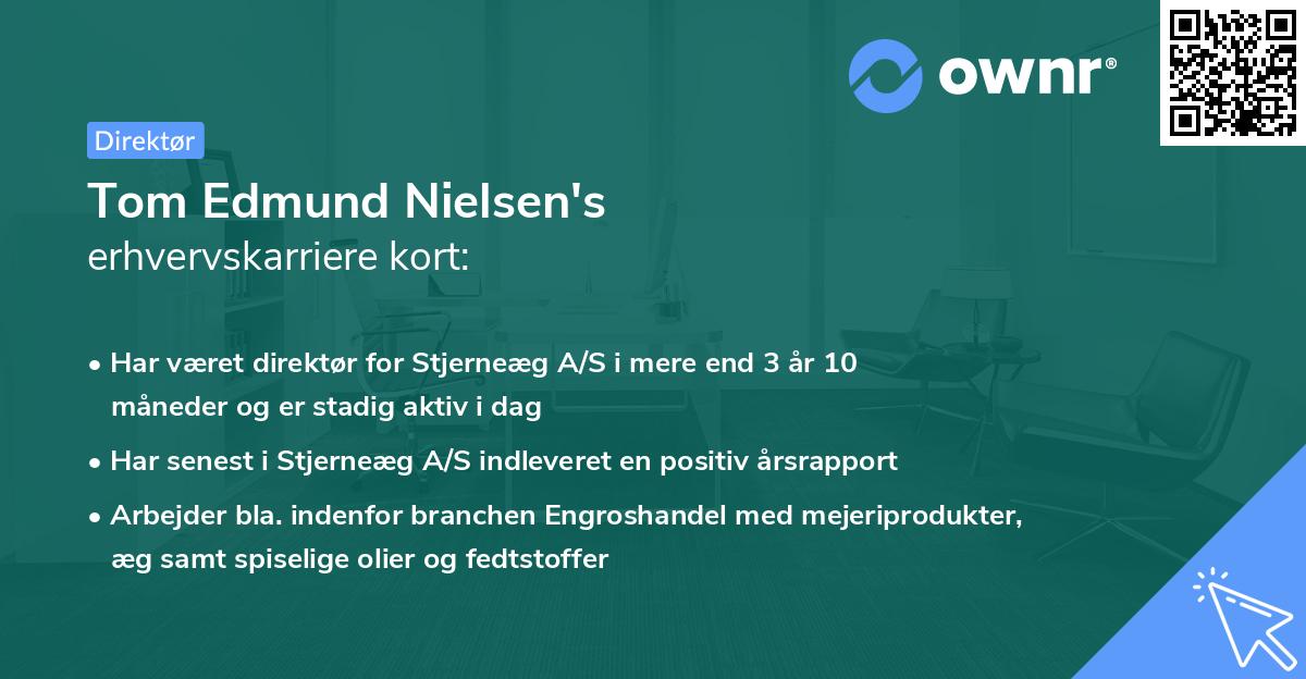 Tom Edmund Nielsen's erhvervskarriere kort