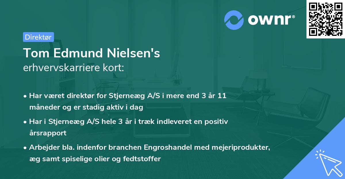 Tom Edmund Nielsen's erhvervskarriere kort