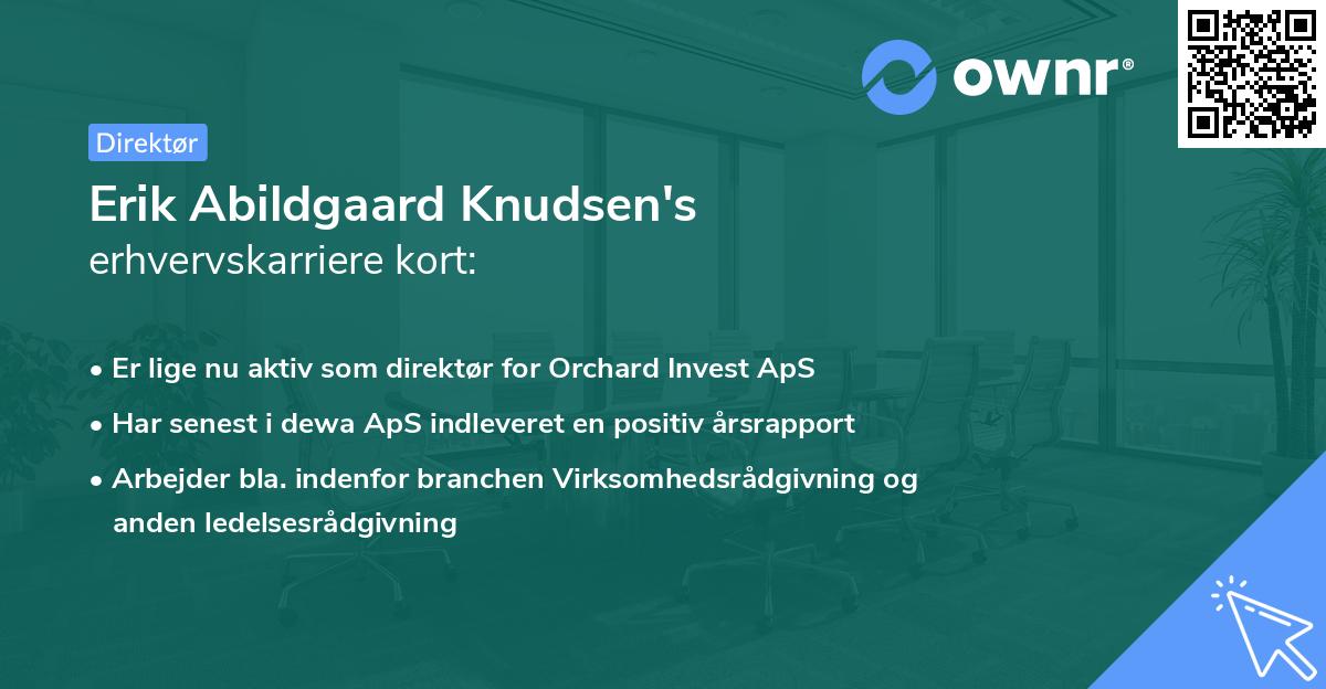 Erik Abildgaard Knudsen's erhvervskarriere kort