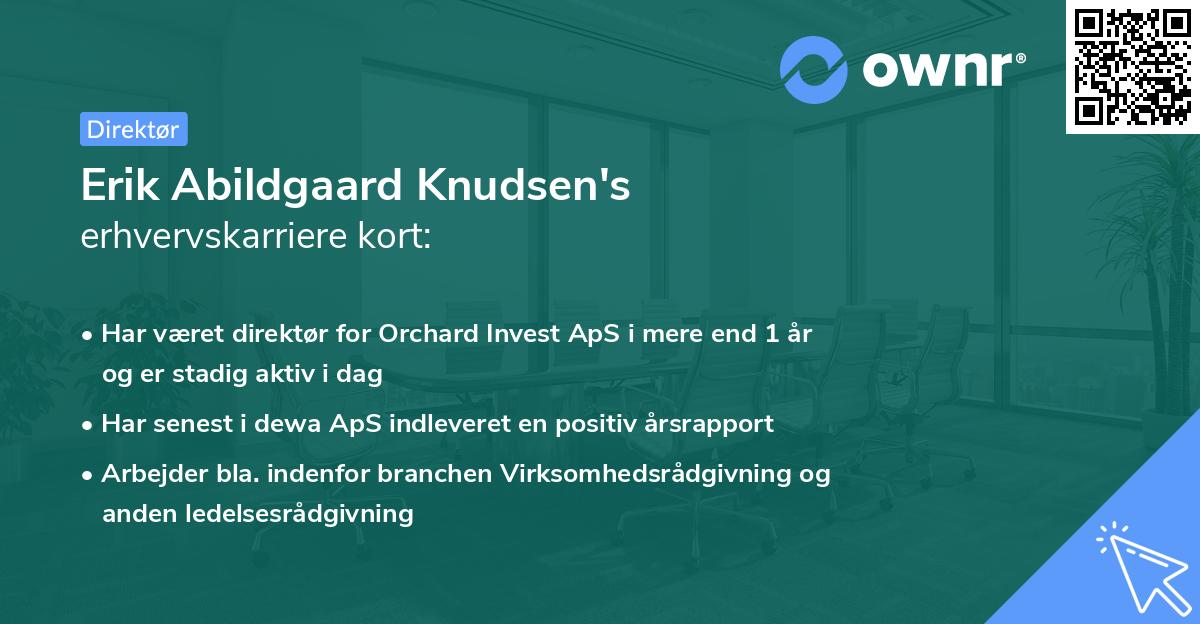 Erik Abildgaard Knudsen's erhvervskarriere kort