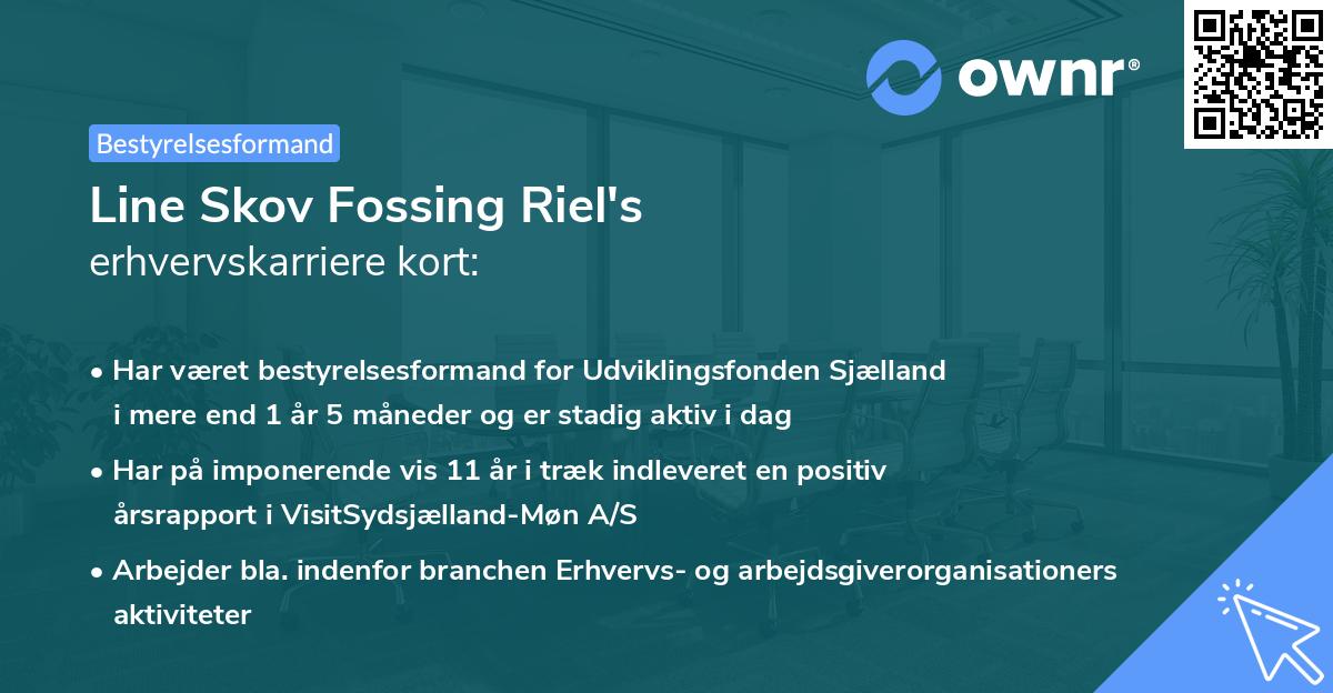 Line Skov Fossing Riel's erhvervskarriere kort
